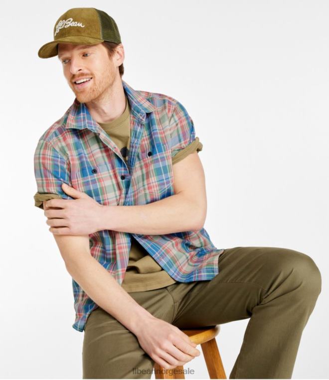 menn robust skjorte i linblanding 24VDH3285 L.L.Bean klær mineralrød
