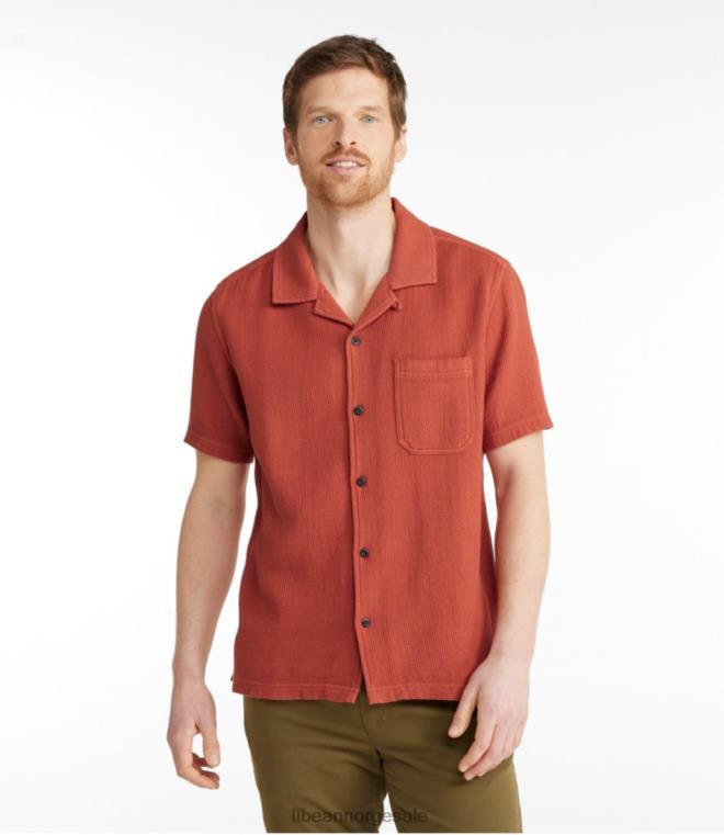 menn robust vaffelskjorte 24VDH337 L.L.Bean klær rangeley blå