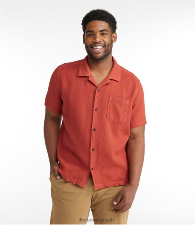 menn robust vaffelskjorte 24VDH337 L.L.Bean klær rangeley blå