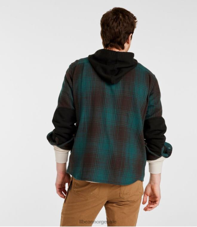 menn signatur arv teksturert flanell 24VDH629 L.L.Bean klær vintage indigo