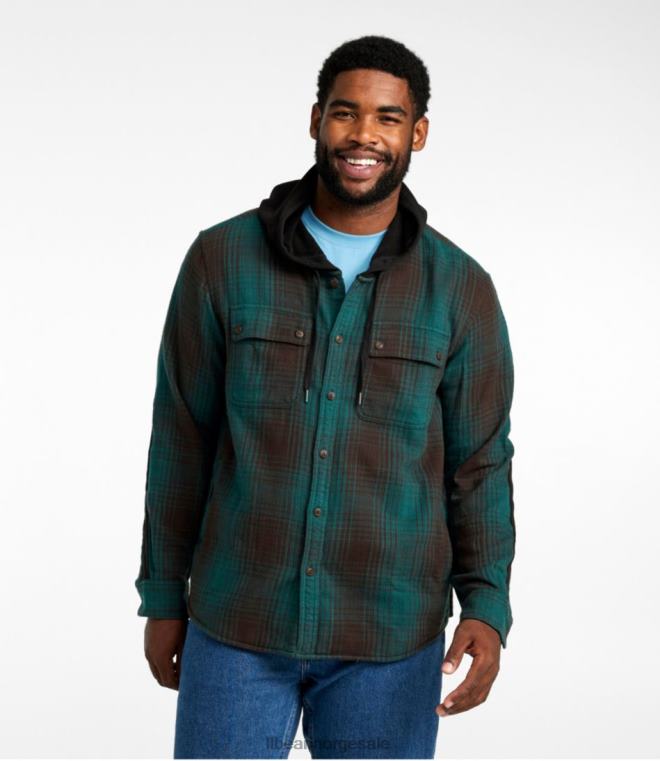 menn signatur arv teksturert flanell 24VDH629 L.L.Bean klær vintage indigo