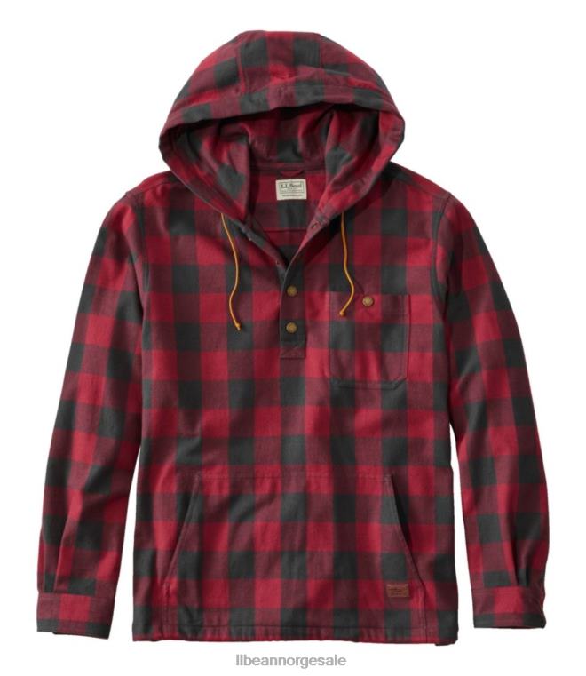menn skotsk rutete flanellskjorte 24VDH3542 L.L.Bean klær vintage rød rob roy
