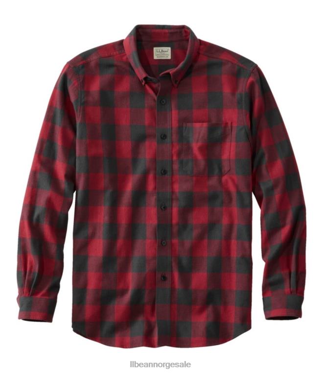 menn skotsk rutete flanellskjorte 24VDH4600 L.L.Bean klær vintage rød rob roy