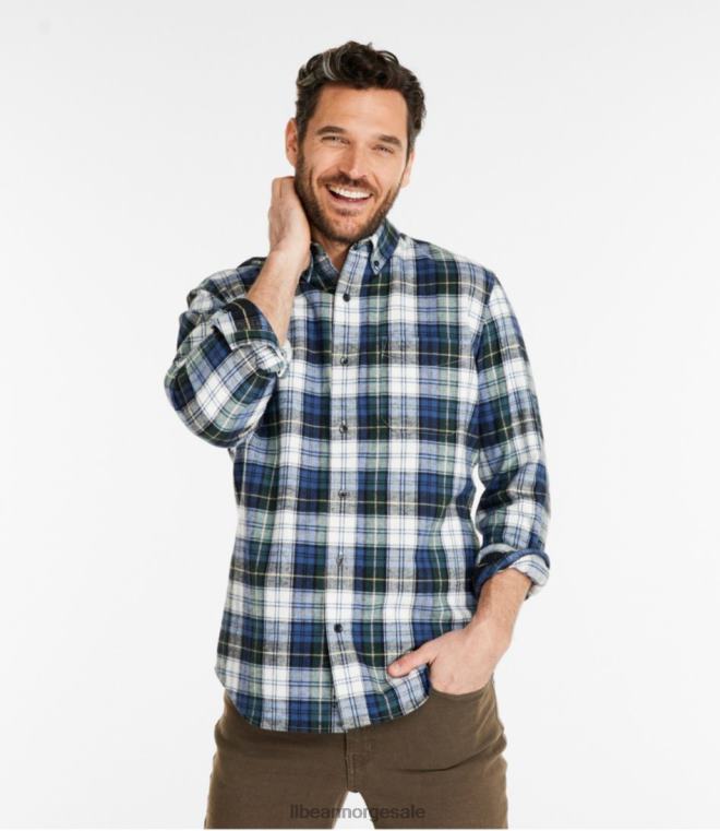 menn skotsk rutete flanellskjorte 24VDH4860 L.L.Bean klær vintage rød rob roy