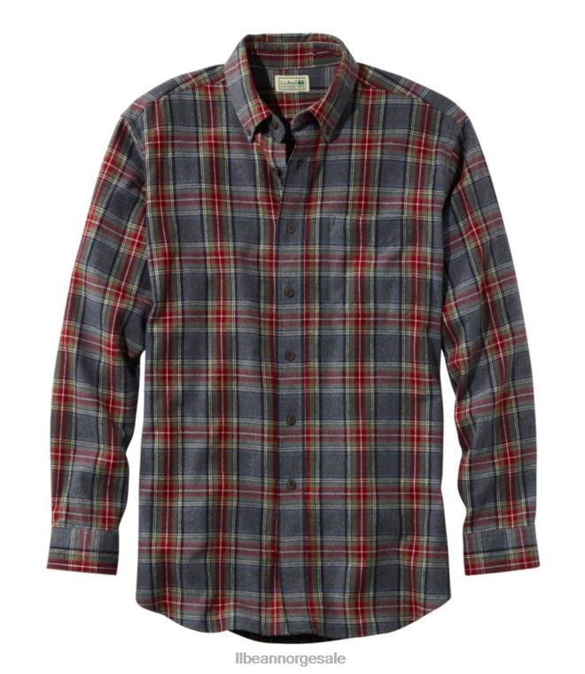 menn skotsk rutete flanellskjorte 24VDH4930 L.L.Bean klær grå stewart