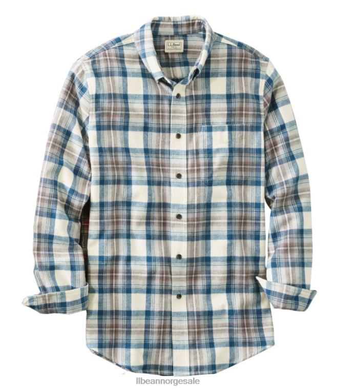 menn skotsk rutete flanellskjorte 24VDH505 L.L.Bean klær indigo tartan