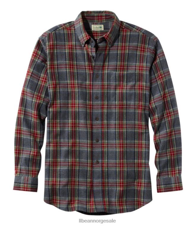 menn skotsk rutete flanellskjorte 24VDH5674 L.L.Bean klær grå stewart