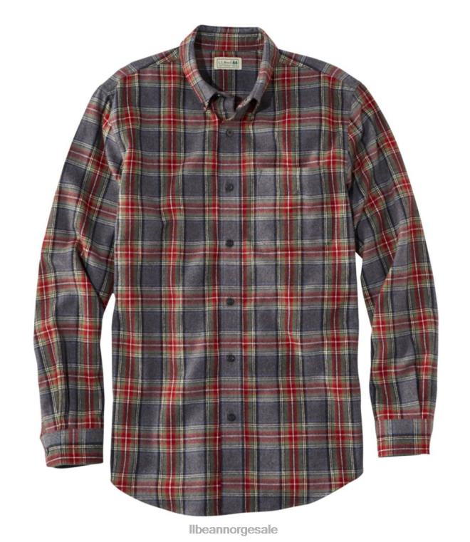 menn skotsk rutete flanellskjorte 24VDH5880 L.L.Bean klær grå stewart