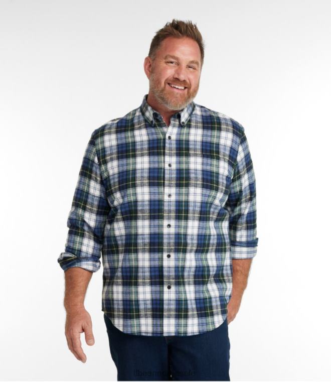 menn skotsk rutete flanellskjorte 24VDH5880 L.L.Bean klær grå stewart