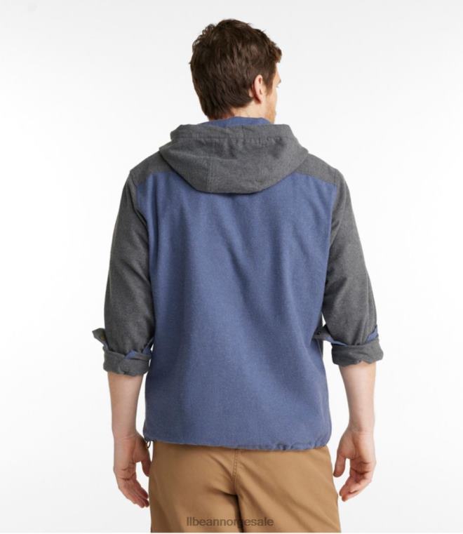 menn skotsk rutete flanellskjorte 24VDH614 L.L.Bean klær indigo