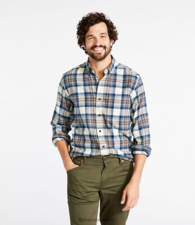 menn skotsk rutete flanellskjorte 24VDH6418 L.L.Bean klær friport grå