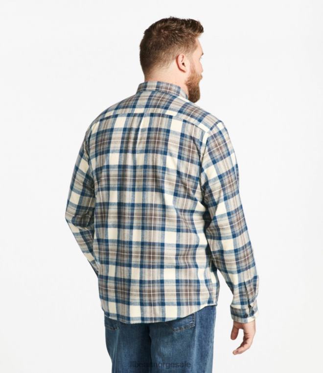 menn skotsk rutete flanellskjorte 24VDH6418 L.L.Bean klær friport grå