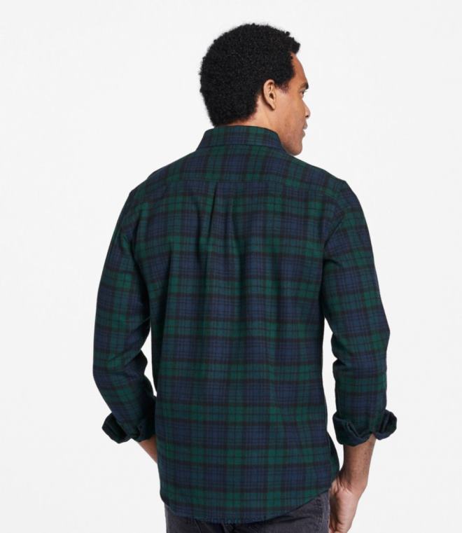 menn skotsk rutete flanellskjorte 24VDH7015 L.L.Bean klær svane