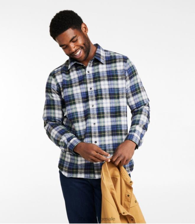 menn skotsk rutete flanellskjorte 24VDH7015 L.L.Bean klær svane