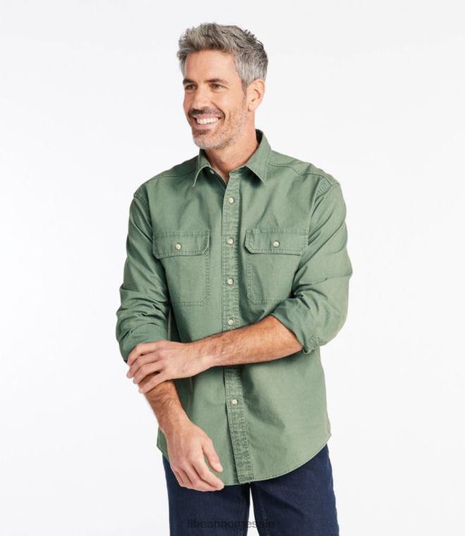 menn solvasket lerretsskjorte 24VDH3486 L.L.Bean klær sienna leire