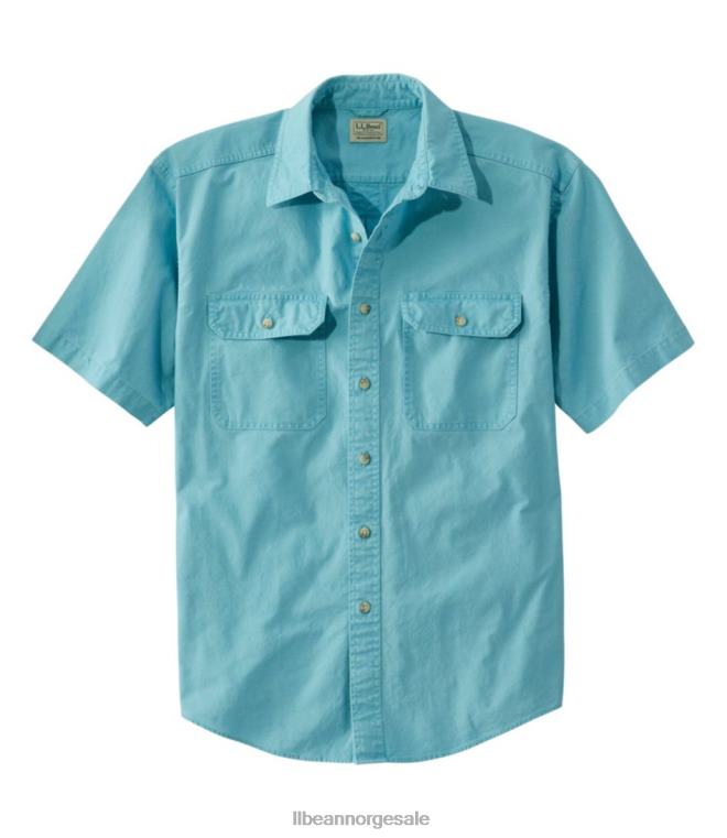 menn solvasket lerretsskjorte 24VDH5003 L.L.Bean klær havblått