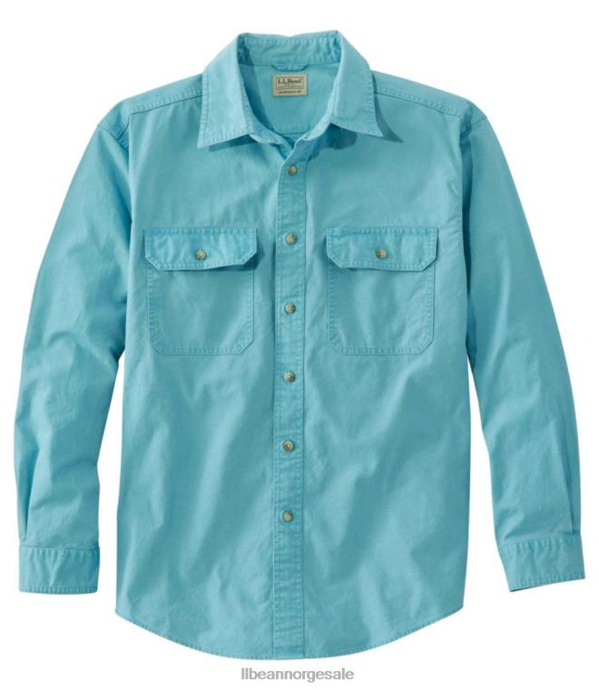 menn solvasket lerretsskjorte 24VDH5978 L.L.Bean klær havblått
