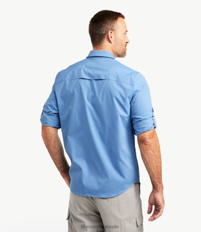 menn tropicwear pro stretch skjorte 24VDH3335 L.L.Bean klær mellomblått