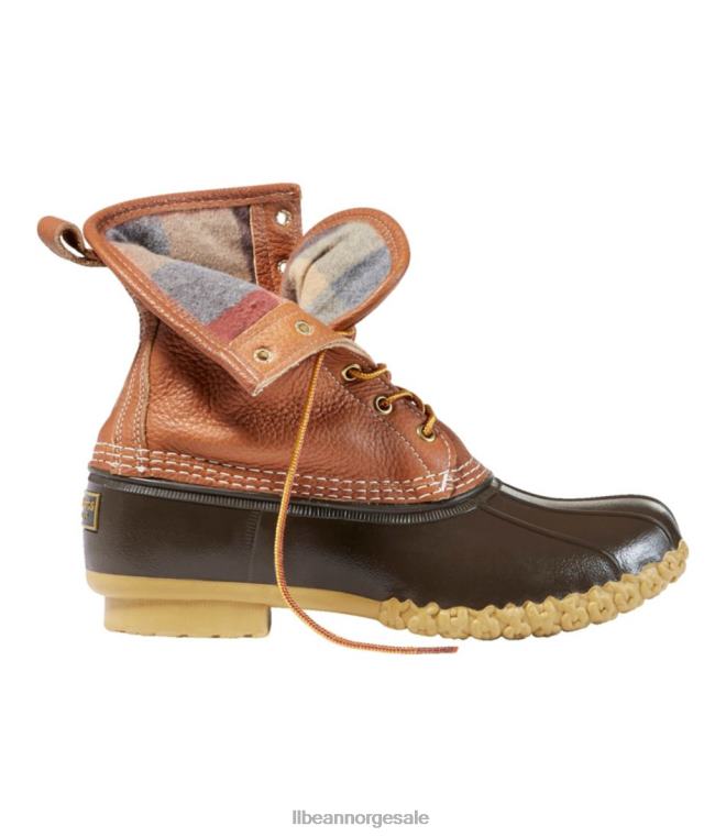 menn 8'' støvler med pusseskinnfôr 24VDH1198 L.L.Bean fottøy brun/brun/gummi/eplekanel