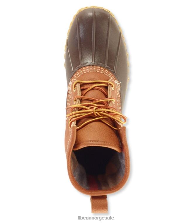 menn 8'' støvler med pusseskinnfôr 24VDH1198 L.L.Bean fottøy brun/brun/gummi/eplekanel