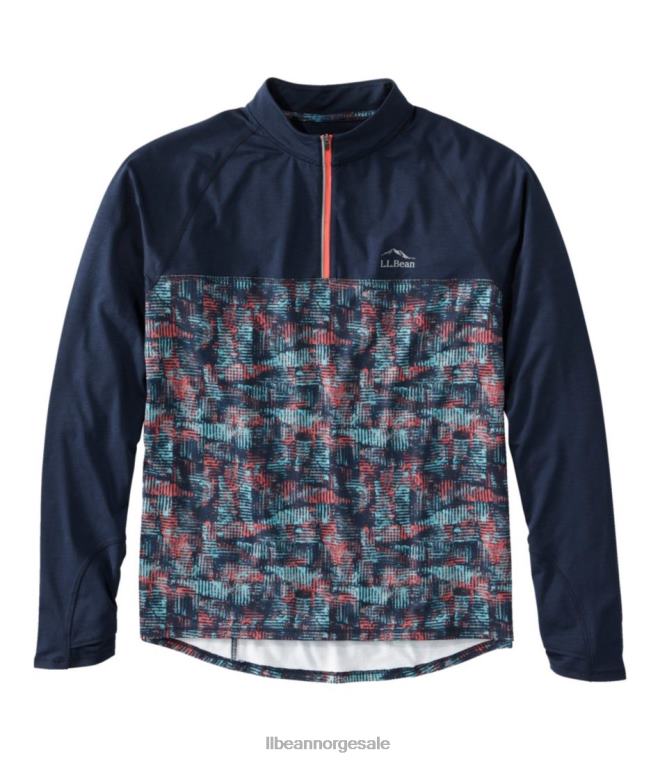 menn komfort sykkeltrøye 24VDH595 L.L.Bean klær klassisk marine geoprint/klassisk marine