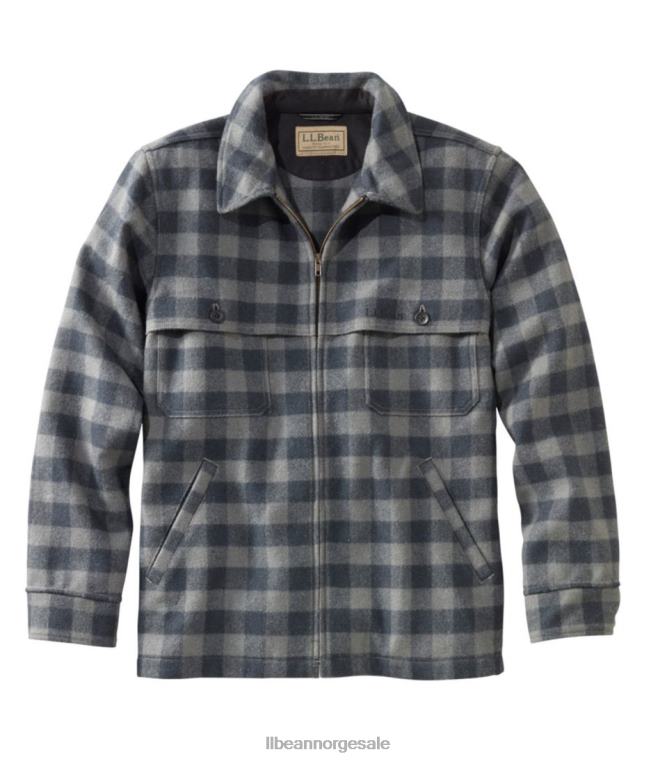 menn maine guide jac-skjorte med glidelås foran 24VDH5145 L.L.Bean yttertøy skifergrå/svart