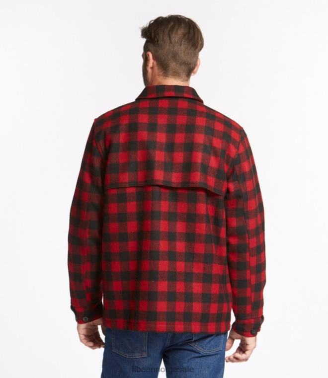 menn maine guide zip-front jac-skjorte med primaloft 24VDH5114 L.L.Bean yttertøy rød svart