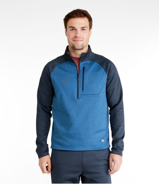 menn fjellfleece halvglidelås 24VDH3422 L.L.Bean yttertøy karbon marine/marinblå