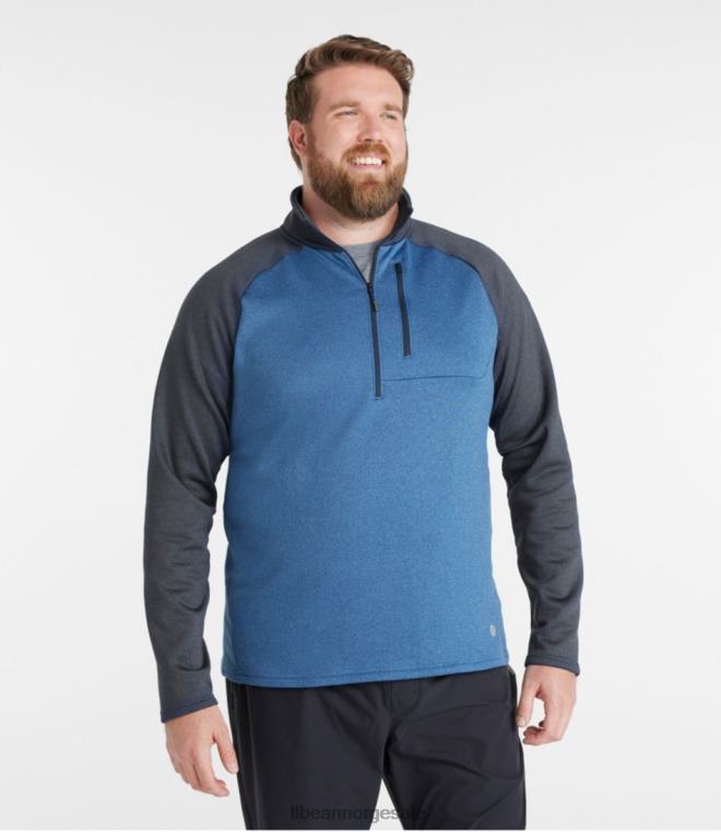 menn fjellfleece halvglidelås 24VDH3422 L.L.Bean yttertøy karbon marine/marinblå