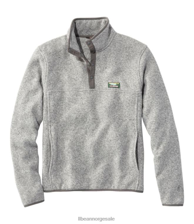 menn genser fleece genser 24VDH864 L.L.Bean yttertøy grå lyng