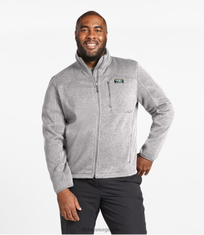 menn genser fleecejakke med full glidelås 24VDH3278 L.L.Bean yttertøy mørk jeger