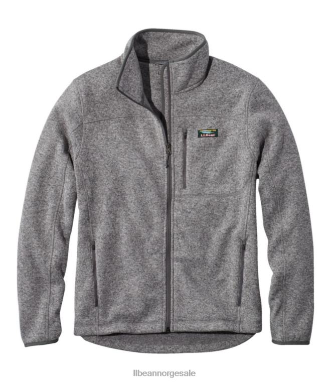 menn genser fleecejakke med full glidelås 24VDH397 L.L.Bean yttertøy grå lyng