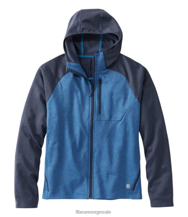 menn mountain fleece hettegenser med full glidelås 24VDH3392 L.L.Bean yttertøy karbon marine/marinblå