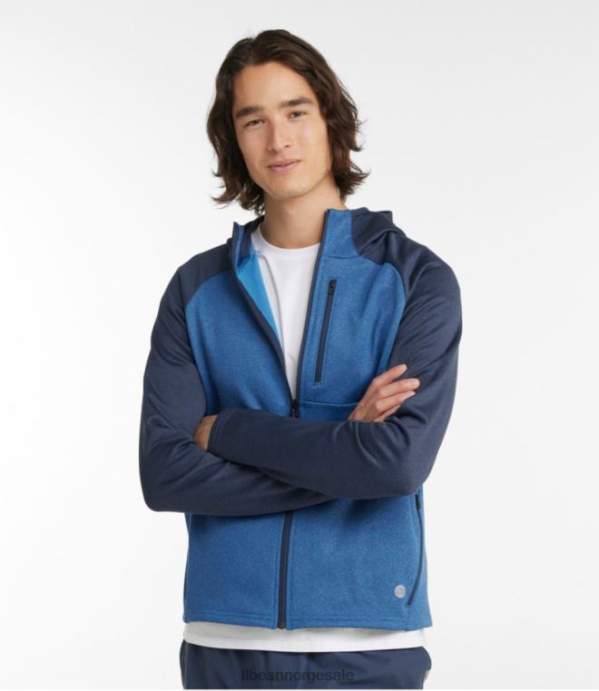 menn mountain fleece hettegenser med full glidelås 24VDH522 L.L.Bean yttertøy legert grå/burgunder