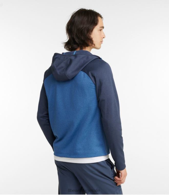 menn mountain fleece hettegenser med full glidelås 24VDH522 L.L.Bean yttertøy legert grå/burgunder