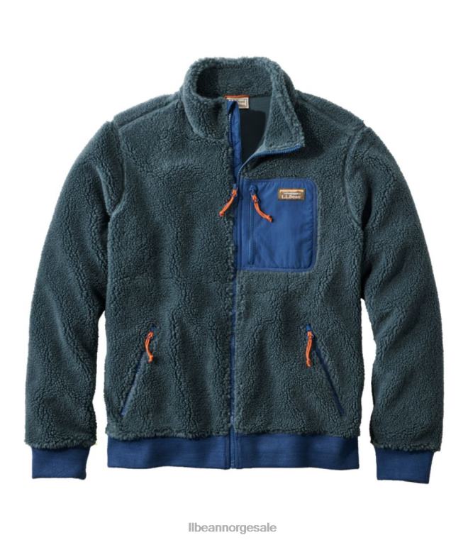 menn sherpa fleecejakke 24VDH3403 L.L.Bean yttertøy storm blå/kollegial blå