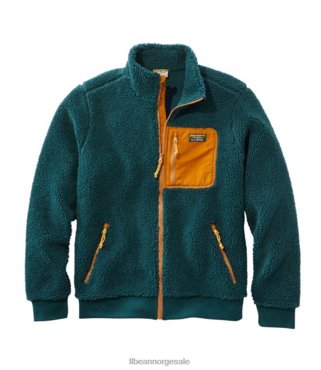 menn sherpa fleecejakke 24VDH6618 L.L.Bean yttertøy mørk furu/mørk bronse