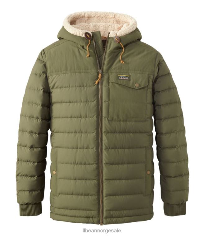 menn fjell klassisk dunjakke med hette 24VDH3549 L.L.Bean yttertøy tare grønn