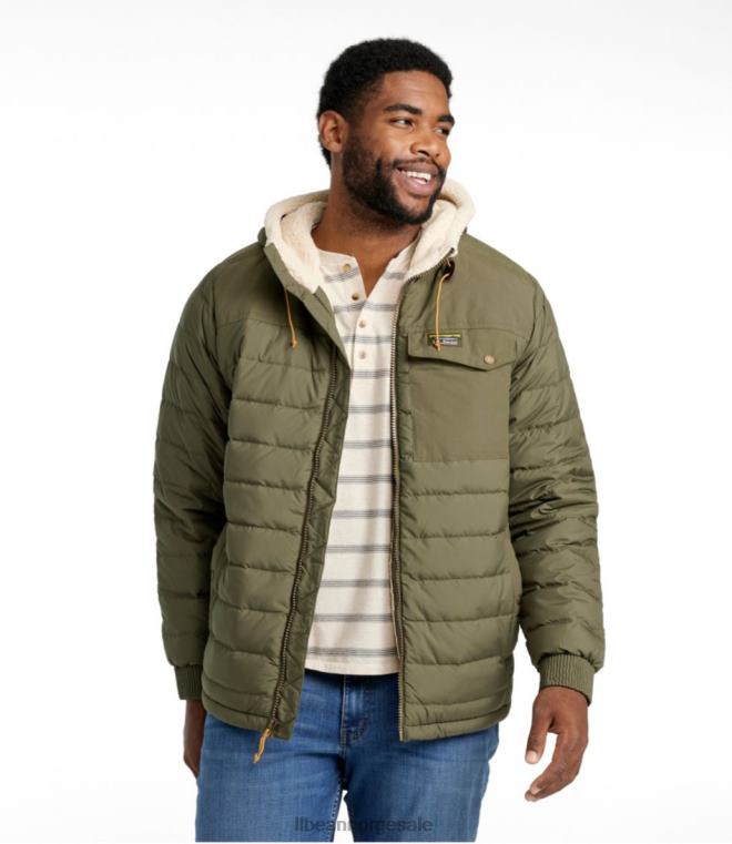 menn fjell klassisk dunjakke med hette 24VDH3549 L.L.Bean yttertøy tare grønn