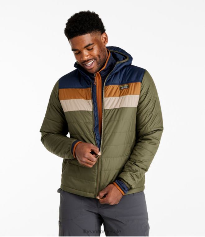 menn fjell klassisk puffer hettejakke 24VDH3404 L.L.Bean yttertøy mørk russet/mørk bygg