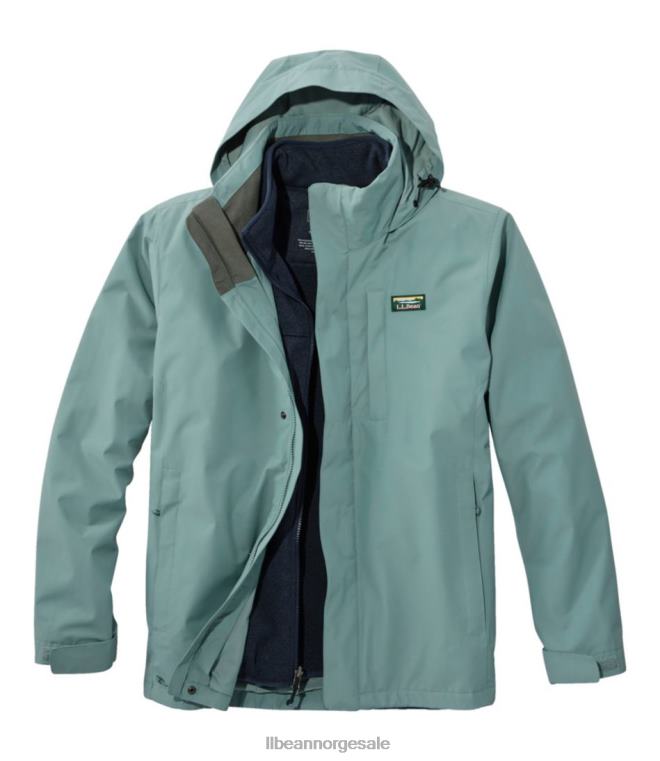menn genser fleece 3-i-1 jakke 24VDH6078 L.L.Bean yttertøy skoggrå/karbon marine