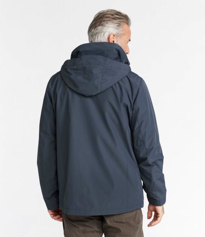 menn genser fleece 3-i-1 jakke 24VDH6078 L.L.Bean yttertøy skoggrå/karbon marine