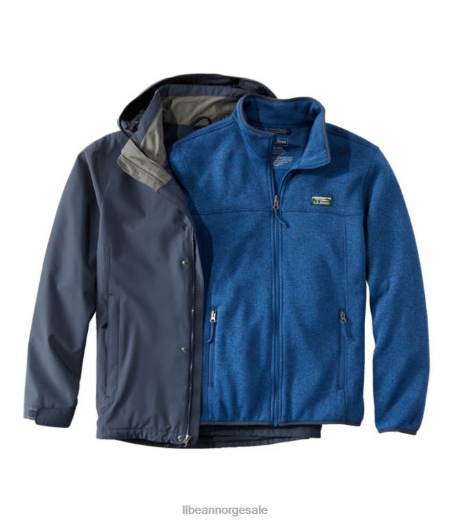 menn genser fleece 3-i-1 jakke 24VDH6078 L.L.Bean yttertøy skoggrå/karbon marine