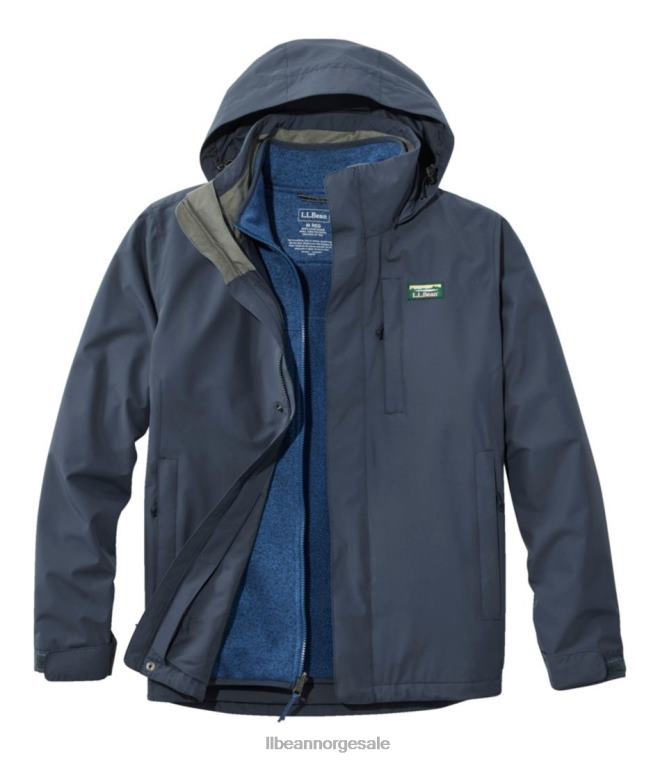 menn genser fleece 3-i-1 jakke 24VDH947 L.L.Bean yttertøy karbon marine/havblått