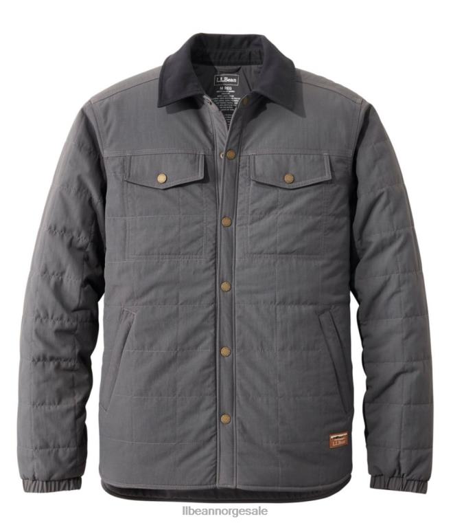 menn isolert bruksskjortejakke 24VDH3666 L.L.Bean yttertøy legering grå