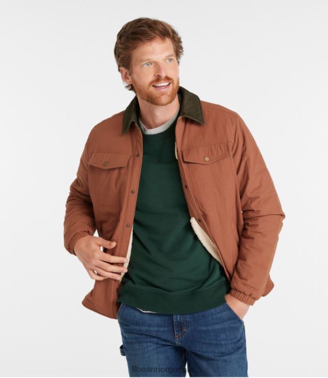 menn isolert bruksskjortejakke 24VDH5126 L.L.Bean yttertøy mørkt bygg