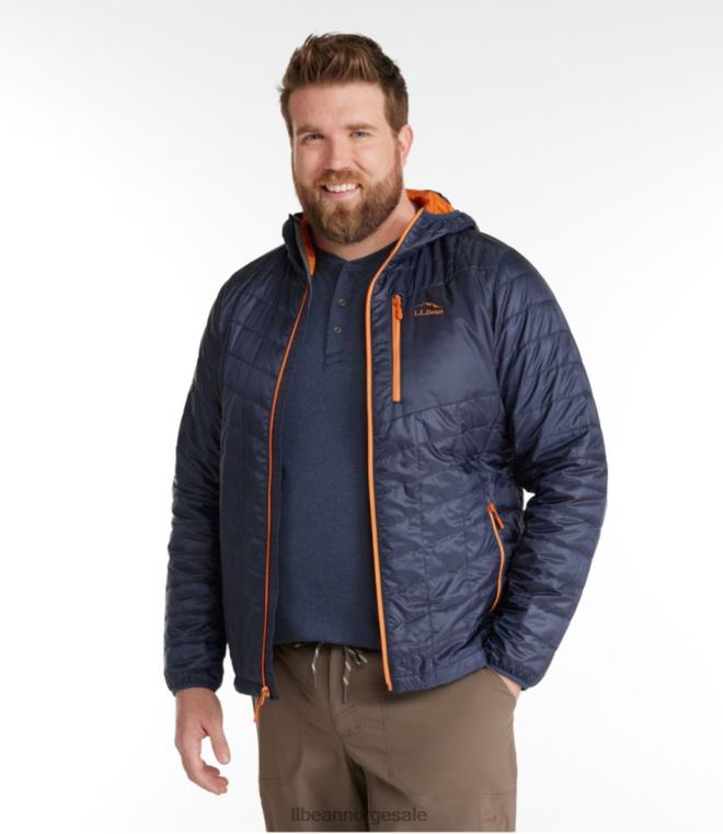 menn primaloft packaway hettejakke 24VDH7016 L.L.Bean yttertøy mørk marinblå/sort