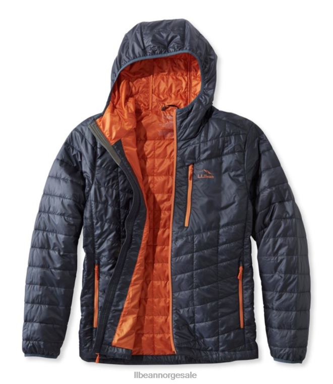 menn primaloft packaway hettejakke 24VDH7016 L.L.Bean yttertøy mørk marinblå/sort