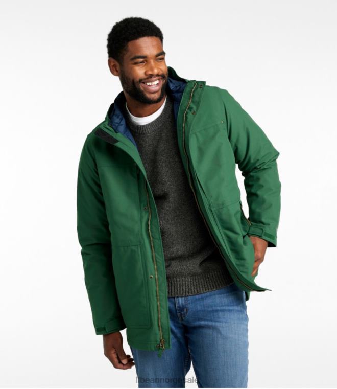 menn robust 3-i-1 parkas 24VDH5144 L.L.Bean yttertøy leirgrønt