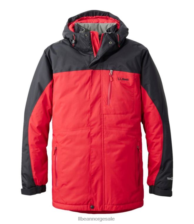 menn robust ridge parkas 24VDH733 L.L.Bean yttertøy mørk rød/svart